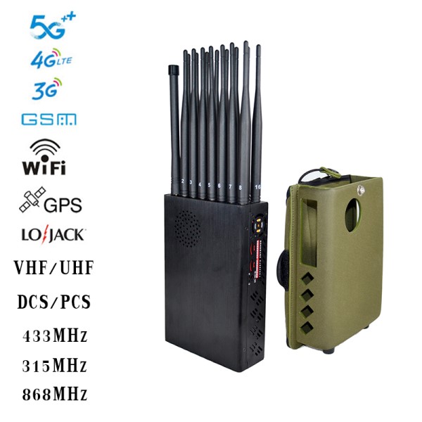 Brouilleur onde gsm portable 8 antennes bloqueur 2G 3G 4G 5G WiFi 2.4G 5.8G